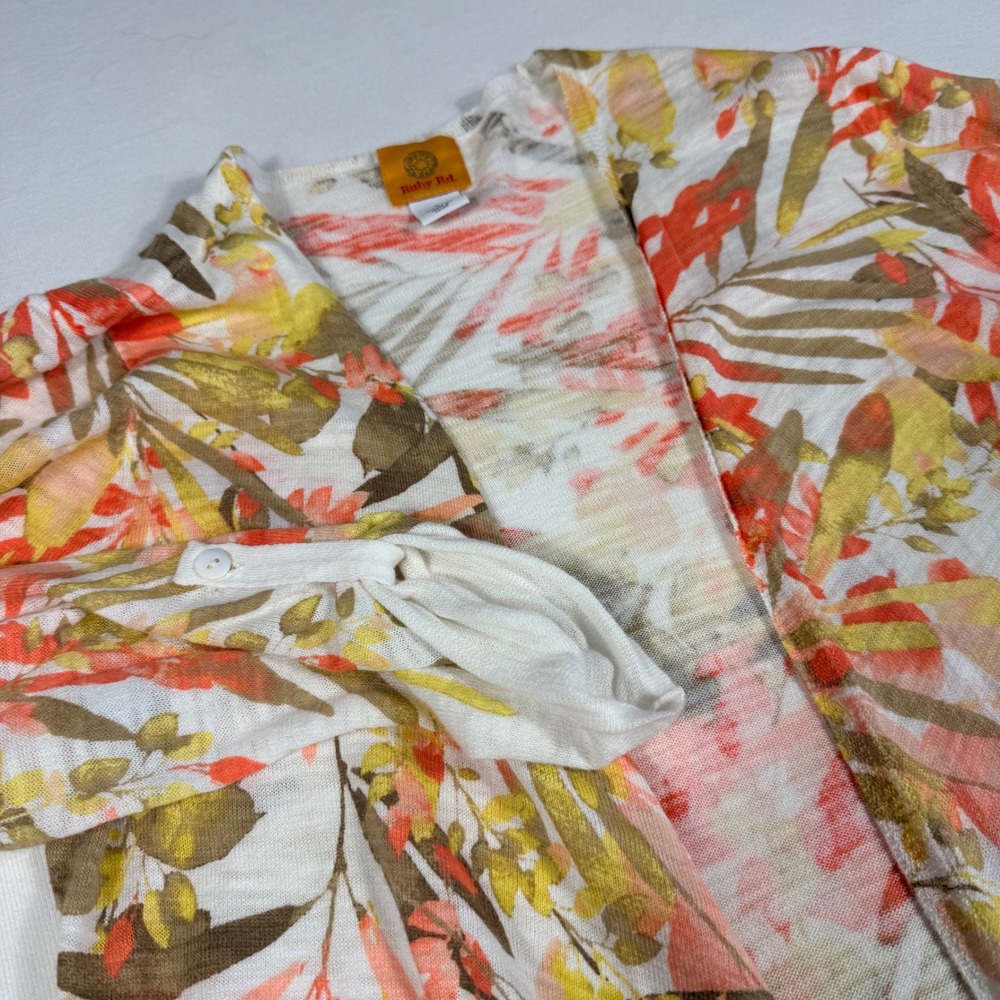 Ruby Rd Floral Lightweight Open Front Cardigan Sw… - image 2